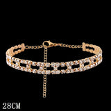 Flatfoosie Hip Hop Iced Out Chunky Cuban Chain Anklets For Women Luxury Rhinestone Link Ankle Bracelet Beach Barefoot Jewelry