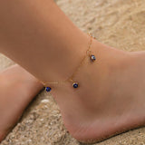 Mtcytea Bohemian Turkish Evil Blue Eyes Bead Anklets For Women Summer Ocean Beach Colorful Resin Eye Pendant Ankle Bracelet Jewelry Gift