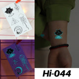 Blue Luminous Tattoo Sticker Luminous Waterproof Sexy Temporary Tattoo Chest Fake Tattoo