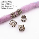 Mtcytea 5 Pcs Retro Silver Metal Hair Braid Dread Dreadlock Beard Beads Rings Tube Appro 6mm Inner Hole Jewelry 40 Style