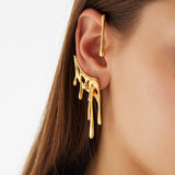 1PC  Trendy Golden Clip Earrings Irregular Ear Cuff Gothic Hanging Clip Earrings for Women Minimalist No Piercing