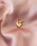 heart shaped lock earring safety pin design unique women girl jewelry new