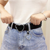 Heart Denim Belt For Women Love Buckle New All-Match Jeans Belts Ladies Pink Fabric Strap Female Personality Dress Waistband 374