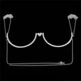 Mtcytea New Fashion Green Gem Chest Bracket Bras Chain Body Jewelry For Women Rhinestone Body Chain Bra Harness Lingerie Festival Gift