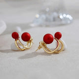 Korea Elegant Cute Pearl Hoop Earrings for Women Classic Small Zircon Huggie Pearl Stud Earring Wedding Kpop Jewlery