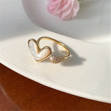 Korea's New Retro Green Double-layer Ring Fashion Simple Versatile Open Ring Elegant Ladies' Jewelry