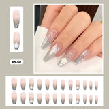 Mtcytea 24pcs Elegant Fairy Punk Dry Roses Fake Nail Art With Relief Pattern Fake Nails With Glue Full Cover Nails With Wearing Tools