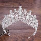 Gorgeous Crystal AB Bridal Jewelry Sets Fashion Tiaras Earrings Necklaces Set for Women Wedding Dress Crown Jewelry Set