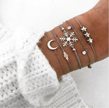 Boho Geometric Bracelet & Bangle Sets For Women Vintage Star Map Hand Heart charm Beads Chains Fashion Jewelry Accessories