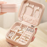 Mtcytea  Jewelry Organizer Display Travel Jewelry Case Boxes Portable Locket Necklace Jewelry Box Leather Storage Earring Ring Holder