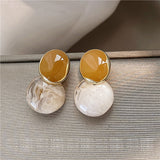 Arrival Korean Simple Temperament Geometric Round Dangle Earrings For Women Vintage Fashion Jewelry Accessories Girls