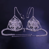 Mtcytea Stonefans Women Heart Chest Bracket Top Bras Chain Body Jewelry Evening Elegant Exotic Apparel Lingerie Sexy Crystal Dancewear