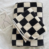 Checkerboard Plaid Bath Towel Soft Skin-Friendly Large Towels Comfortable Absorption Beach Towels Home Bathroom Towel Handtuch