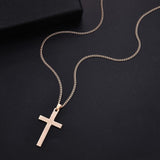 Stainless Steel Inverted Cross Pendant Choker Necklace Charm Couples Jewelry Women's Neck Chain Christmas Gift Lady Necklace