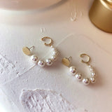Stud Earrings for Women New Style Fashion Charm Earrings Geometric Simple Pearl Earclip Jewelry Accessories Wholesale