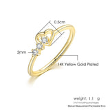 Dainty Ring For Women Jewellry Simple Cute Love Heart CZ Rose Gold Color Wedding Bride Gift Fashion Jewelry Wholesale R210