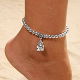 Mtcytea Anklets Barefoot For Women Leg Chain Beach Foot Jewel Bohemian Silver Color Anklet Bracelet On The Leg Fashion Heart Femal