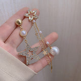 Alloy Earrings for Women Fashion Long retro Tassel Jewelry Pearl Earrings Jewelry accessories