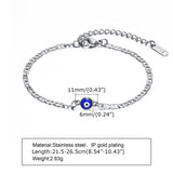 Anklets for Men, Turkey Evil Blue Eye Anklet. Stainless Steel Flat Mariner Link Ancho Chain Bracelet Anklet, Women Jewelry