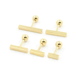 1Pair Trendy Minimalist Stud Earrings Men Stainless Steel Silver/Gold Colors Height 5/10/15mm Men Earrings Fashion Jewelry