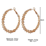 Retro Alloy Metal Round Hoop Earrings for Women Fashion Gold Color Silver Color Bohemian Jewelry Earrings Party Gift