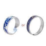 Creative Van Gogh Starry Sky Open Lover Fashion Rings Personality Romantic Men Women couple Jewelry Couples rings Gift