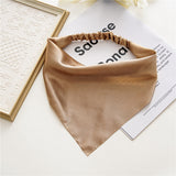 Women Solid Hair Scarf Scrunchies Vintage Triangle Bandana Hairband Headband Elastic Hair Bands Headwrap Hair Accessories