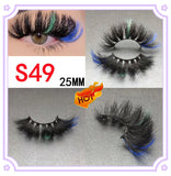 3D Mixed Color Mink Lashes Wholesale Beauty Natural Individual Eyelashes Fluffy Lash Extension mix pink blue dramatic lash