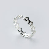 New Silver Color Rings for Women Star Rings Fashion Wedding Adjustable Size Rings