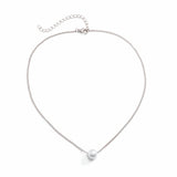 IngeSight.Z Korean Simple Single Pearl Pendant Necklace For Woman Fashion Temperament Gold Color Clavicle Chain Jewelry