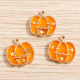 10pcs/lot Enamel Halloween Charms for Jewelry Making Cute Pumpkin Bat Ghost Charms Pendants for Necklaces Earrings DIY Accessory