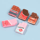 10 Pcs Simulation Milk Chocolate Pink Flat Back Doll House Decoration Accessories Realistic Mini Chocolates Snacks DIY Ornaments