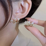 New Fashion Trend Unique Design Elegant Delicate Double Hoop Shell Earrings Ladies High Jewelry Banquet Party Gift Wholesale