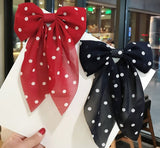 AWAYTR Fashion Big Bow Hairpin Cute Red Barrette Dot Hair Clip Women Girls BB Hairgrip Korean Oversize Floral Hair Accessories