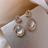 New Women's Luxury Opals Earrings In  Korean Fashion Jewelry Party Girls Temperament Accessories Unusual Earrings