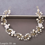 Pearl Rhinestone Women Headband Wedding Hair Accessories For Women Bride Tiara Headband Hair Jewelry Silver Color Hairband