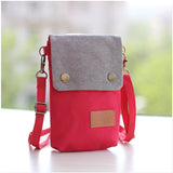 New Girls Canvas Messenger Bag Women Small Mobile Phone Bag Simple Casual Female Shoulder Bag