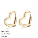 Classic Stainless Steel Ear Buckle for Women Trendy Gold Color Small Large Circle Hoop Earrings Punk Hip Hop Jewelry Accessories