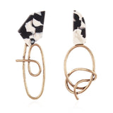 new trend exaggerated irregular alloy spiral earrings with geometric asymmetry