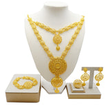 Jewelry Sets Gold Necklace & Earring Set For Women African France Wedding Party 24K Jewelery Ethiopia Bridal Gifts