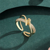 Korea's New Retro Green Double-layer Ring Fashion Simple Versatile Open Ring Elegant Ladies' Jewelry