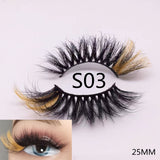 3D Mixed Color Mink Lashes Wholesale Beauty Natural Individual Eyelashes Fluffy Lash Extension mix pink blue dramatic lash