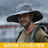 New Sun Protection Fishing Hat Summer Breathable Mesh Camping Hiking Caps Anti-UV Sun Hat Mountaineering Caps Men's Panama Hat