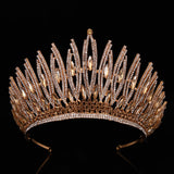 Wedding Crown Gold Silver Color Rhinestone Crystal Diadem Queen Crown Princess Tiaras Bridal Hair Jewelry Party Hair Accessories