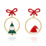 New Trendy Christmas Women's Earrings Cute Elk Santa Claus Xmas Tree Snowman Bell Earrings Girl New Year Jewelry Christmas Gifts