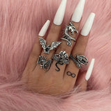 Fashion Ring Sets For Women Vintage Punk Gothic Finger Jewelry Fine Jewelry Wholesale