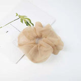 Fashion Big Size Organza Hair Scrunchies for Women Elastic Hair Ties Girls Headwear Ponytail Holder Hair Bands Hair Accessories