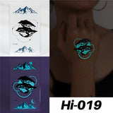 Blue Luminous Tattoo Sticker Luminous Waterproof Sexy Temporary Tattoo Chest Fake Tattoo