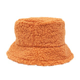 Winter Unisex Furry Bucket Hat Solid Colors Women Men Faux Fur Bucket Hats Autumn Lamb Wool Outdoor Warm Panama Flat Cap