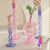 Retro Candlesticks Taper Candle Holders Tall Candlesticks Decoration Party Glass Vase Home Decor Wedding Decoration